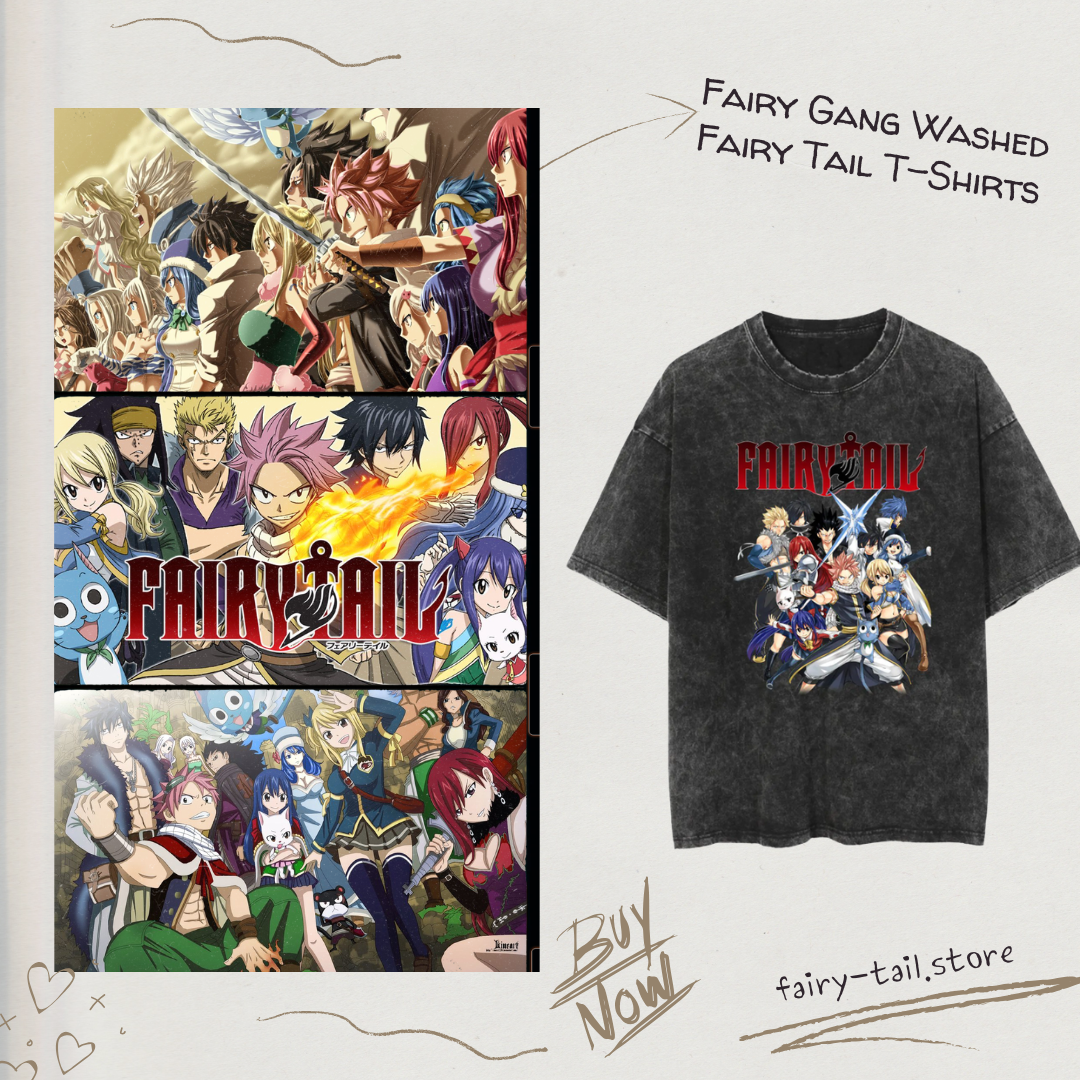 Fairy Gang PTTT1005 Washed  Fairy Tail T-Shirts